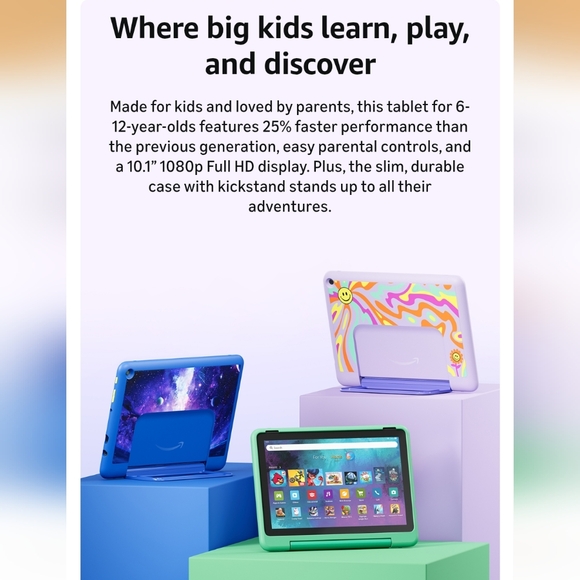 Amazon Fire HD 10.1" Kids Tablet -  Purple - Picture 4 of 7